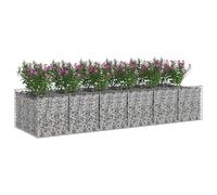 vidaXL Cama elevada de gavión 2 pcs Plateado, Cercas de jardín, paneles rectangular, barreras exteriores duraderas, cercas clásicas para delimitar propiedades