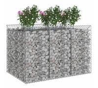 vidaXL Cama elevada de gavión 2 pcs Plateado, Cercas de jardín, paneles rectangular, barreras exteriores duraderas, cercas clásicas para delimitar propiedades