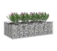 vidaXL Cama elevada de gavión 2 pcs Plateado, Cercas de jardín, paneles rectangular, barreras exteriores duraderas, cercas clásicas para delimitar propiedades