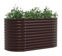 vidaXL Cama elevada Marrón 160 x 80 x 81 cm Acero, Maceta de Acero estilosa, decoración Moderna para el jardín, Soporte Elevado Minimalista, Accesorio Durable para terrazas