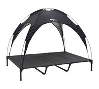 vidaXL Cama elevada para perros con techo desmontable negro XL acero