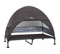 vidaXL Cama Elevada para Perros Marrón 127 x 81 x 108 cm Tela y Acero, Cama para Perros Moderna, portátil y elevada, para jardín y terraza, con Material Resistente a rasguños