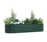vidaXL Cama elevada Verde 240 x 80 x 44 cm Acero | Acero galvanizado resistente que dura años, aspecto elegante y funcional, hecho solo para jardinería al aire libre