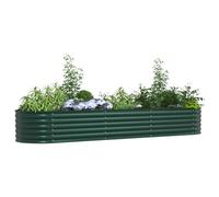 vidaXL Cama elevada Verde 320 x 80 x 44 cm Acero | Hecho de acero galvanizado duradero, Forma y acabado que lucen increíbles, Ideal para jardines