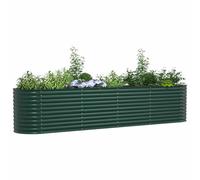 vidaXL Cama elevada Verde 400 x 80 x 81 cm Acero | Hecho de acero galvanizado resistente, Aspecto elegante y sencillo, Tiene mucho espacio para varias plantas
