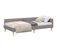 vidaXL Cama Esquinera de Poliéster con Cabecero Ajustable Moderno, Estructura Transpirable para el Dormitorio, Estilo Actual y Elegante