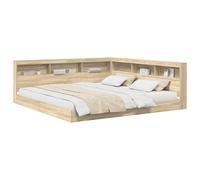 vidaXL Cama Estantería Sonoma 180 x 200 cm de Madera de ingeniería. Diseño Minimalista, Amplio Almacenamiento. Ideal para Interiores, Ahorra Espacio Dormitorio. Muebles Moderno