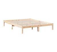 vidaXL Cama extralarga sin colchón Madera Maciza de Pino 140x210 cm, Cama, Cama Doble, Estructura de Cama de Madera, Cama de Matrimonio