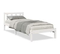 vidaXL Cama extralarga sin colchón Madera Maciza Pino Blanca 100x210cm, Mueble para Dormitorio, Camas, somier, Cama, Base de Cama, Cama Individual
