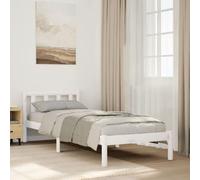vidaXL Cama extralarga sin colchón Madera Maciza Pino Blanca 100x220cm, Mueble para Dormitorio, Camas, somier, Cama, Base de Cama, Cama Individual