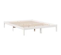 vidaXL Cama extralarga sin colchón Madera Maciza Pino Blanca 140x210 cm, Cama, Cama Doble, Estructura de Cama de Madera, Cama de Matrimonio
