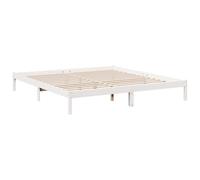 vidaXL Cama extralarga sin colchón Madera Maciza Pino Blanca 200x220cm, Cama, Cama Doble, Estructura de Cama de Madera, Cama de Matrimonio