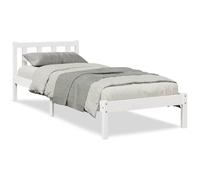 vidaXL Cama extralarga sin colchón Madera Maciza Pino Blanca 90x210 cm, Mueble para Dormitorio, Camas, somier, Cama, Base de Cama, Cama Individual