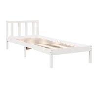 vidaXL Cama extralarga sin colchón Madera Maciza Pino Blanca 90x210 cm, Mueble para Dormitorio, Camas, somier, Cama, Base de Cama, Cama Individual