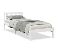 vidaXL Cama extralarga sin colchón Madera Maciza Pino Blanca 90x220 cm, Mueble para Dormitorio, Camas, somier, Cama, Base de Cama, Cama Individual