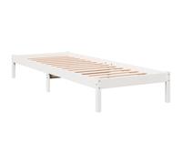 vidaXL Cama extralarga sin colchón Madera Maciza Pino Blanca 90x220 cm, Cama, Muebles Dormitorio, Base de Cama, Cama Individual, armazón de Cama