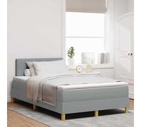 vidaXL Cama Gris Claro con Base de Tela y LED | 120x200 cm | Diseño Moderno de Tela y Madera para Dormitorio de Adultos | Capacidad máxima de 200 kg | Almohadilla de protección | Muebles con Confort