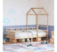 vidaXL Cama individual de madera de pino maciza de pino natural