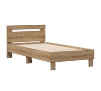 vidaXL Cama Individual de Roble Artisan de, Hecha de Madera Maciza, Adultos, con un diseño Minimalista, Mide 90 x 190 cm, Estilo rústico y Viene con un colchón Resistente a Manchas. Mue