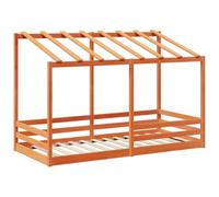 vidaXL Cama infantil con techo madera maciza pino marrón 100x200 cm