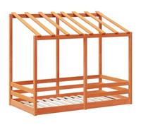 Cama Infantil Con Techo Madera Maciza Pino Marrón 80x160 Cm Vidaxl