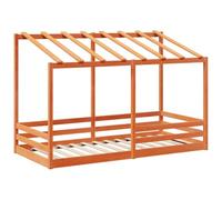 vidaXL Cama infantil con techo madera maciza pino marrón 90x200 cm