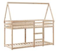 vidaXL Cama litera con Techo Madera Maciza de Pino 90x190 cm, Cama, armazón de Cama, Cama Alta, Muebles de Dormitorio, somier de Cama