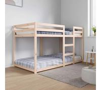 vidaXL Cama litera sin colchón Madera Maciza de Pino 90x190 cm
