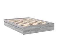 vidaXL Cama Madera ingeniería Gris Sonoma 120x200 cm, armazón de cama
