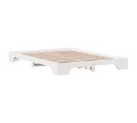 vidaXL Cama Minimalista de Madera de Pino Maciza | 150 x 200 cm Color Blanco. Diseño Resistente, Ideal para Adultos, Dormitorios Modernos. Estética Simple y Construcción Robusta. Mueble