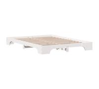 vidaXL Cama Minimalista de Madera de Pino Sólido | 160 x 200cm Color Blanco, Diseño Duradero. Ideal para Adultos, Dormitorio. Estilo Moderno y Construcción Robusta. Muebles Esencial