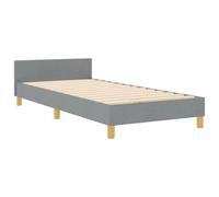 vidaXL Cama Moderna Acolchada Gris Claro | Diseño Cómodo para Uso Interior Dimensiones: 100 x 200 cm para Adultos Tamaño King Individual Tapizada