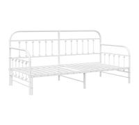vidaXL Cama Moderna Blanca de Metal con Cama Nido - Solución de Sueño Elegante Que Ahorra Espacio Ideal para Adultos y Niños - 100 x 200 cm Muebles de Dormitorio Convertible Sofá Plegable
