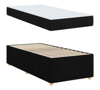 vidaXL Cama Moderna Completa Negra 100 x 200cm. Acabado Mate, colchón de Espuma de Alta Densidad. Tejido Suave al Tacto. Firmeza Media y Capacidad para 140kg. Estructura Fija con Lamas. Ideal para e