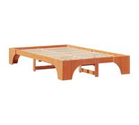 vidaXL Cama Moderna de Madera de Acacia Maciza | 120 x 190 cm, Color marrón Encerado, Ideal para Adultos Dormitorio, con un Estilo Minimalista y una construcción Robusta.
