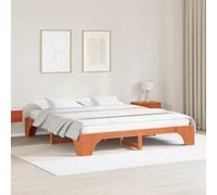 vidaXL Cama Moderna de Roble Macizo | 180 x 200cm Color marrón Encerado Diseño Duradero para Adultos Ideal para el Dormitorio Estilo Minimalista Muy Resistente Montaje fácil con Dos Personas.