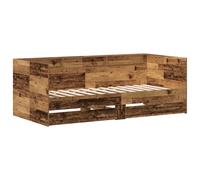 vidaXL - Cama de día con cajones (madera antigua, 90 x 200 cm), diseño de madera