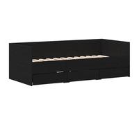 vidaXL Sofá cama Roble negro Madera de ingeniería 90x190 cm