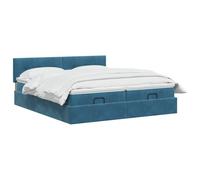 vidaXL Cama otomana con colchón 2 uds. Azul Oscuro Terciopelo,