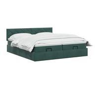 vidaXL Cama otomana con colchón 2 uds. Verde Oscuro Terciopelo