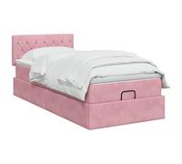 vidaXL - Cama otomana con colchón (90 x 190 cm), color rosa