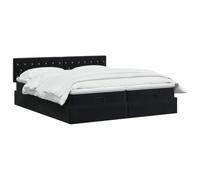 vidaXL Cama otomana con colchón con cabecera 2 pcs Negro Terciopelo