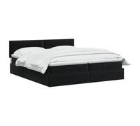 vidaXL Cama otomana con colchón con cabecera 2 uds. Negro Terciopelo,