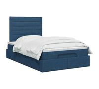 vidaXL Cama otomana con colchón con cabecera Azul 120 x 190 cm Tela