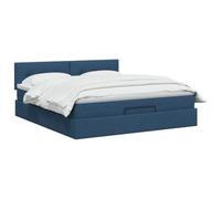 vidaXL Cama otomana con colchón con cabecera Azul 140 x 200 cm Tela, Un Dormitorio Moderno, Cama Funcional, Descanso cómodo, Almacenamiento y Sistema de sueño para tu hogar