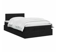 vidaXL Cama otomana con colchón con cabecera Negro 120 x 200 cm Tela, Cama Moderna con Ottomán, Almacenamiento Ajustable, Muebles Elegantes, Ahorra Espacio, Colchón Funcional