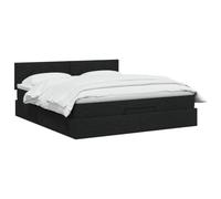 vidaXL Cama otomana con colchón con cabecera Negro 140 x 200 cm Tela