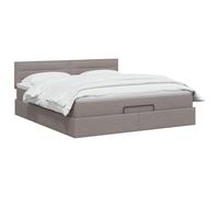 vidaXL Cama otomana con colchón con cabecera Topo 140 x 190 cm Tela, Un Dormitorio Moderno, Cama Funcional, Descanso cómodo, Almacenamiento y Sistema de sueño para tu hogar