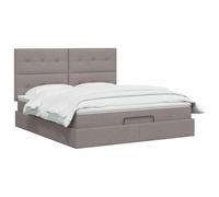 vidaXL Cama otomana con colchón con cabecera Topo 140 x 190 cm Tela, Cama Moderna con Ottomán, Almacenamiento Ajustable, Muebles Elegantes, Ahorra Espacio, Colchón Funcional