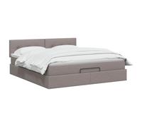 vidaXL Cama otomana con colchón con cabecera Topo 180 x 200 cm Tela, Un Dormitorio Moderno, Cama Funcional, Descanso cómodo, Almacenamiento y Sistema de sueño para tu hogar